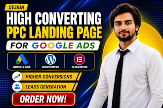 design high converting PPC wordpress landing page for google ads lead generation