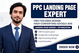design cro focusd high converting ppc landing page for google ads