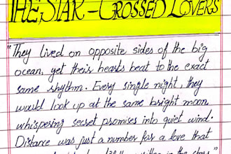 write poetry and stories in beautiful handwriting