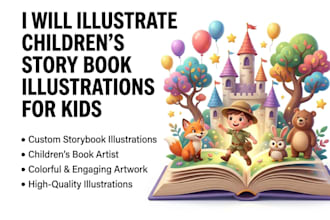 draw kids story book illustration and book cover