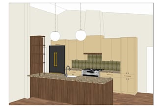 transform architectural plan into kcd, sketchup and mozaik cabinet drawing