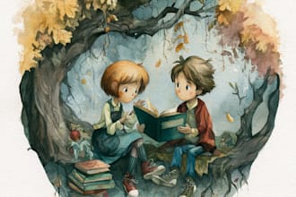 draw original watercolor children book traditional art