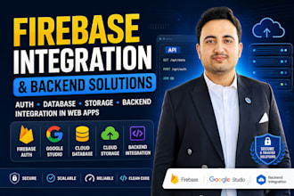 firebase auth, google studio, database, storage, backend integration in web apps