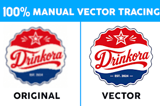 convert logo to vector, vectorize image with manual vector tracing