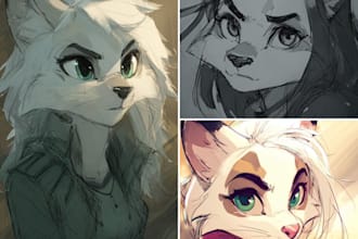 draw furry illustration, furry art , furry oc, fursona