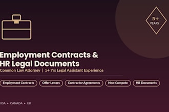 draft or review employment contracts and agreements