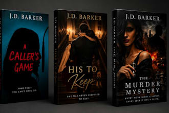 design thriller book cover, romance book cover and crime book cover for KDP
