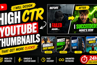 design high CTR youtube thumbnails