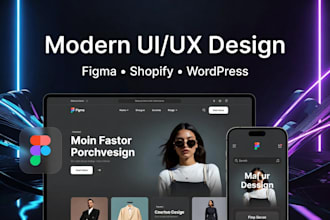 design modern website UI UX mobile app UI UX in figma for shopify and wordpress