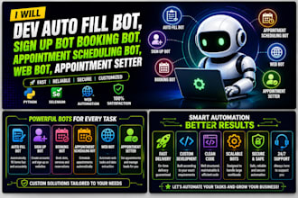 dev auto fill bot, sign up bot booking bot, appointment scheduling bot, web bot