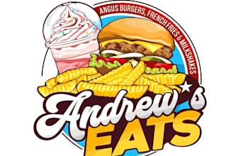 create a modern burger logo for fast food and burger shops