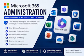 provide microsoft 365 admin setup, support