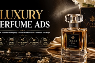 create luxury ai perfume ads posters and product images