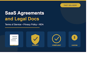 draft your saas agreement, terms of service and privacy policy