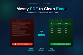 convert PDF to excel or clean your data