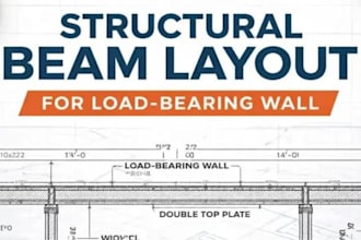 design a structural beam layout for load bearing wall removal