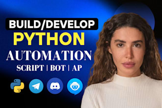build python bot web scraping discord telegram bot trading bot api ai chatbot
