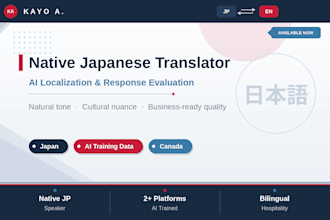 be your native japanese translator for ai training and localization