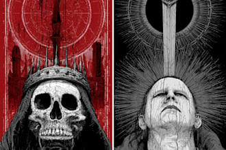 draw brutal horror darkart for metal band album cover