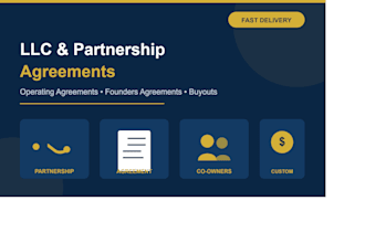 draft your llc operating agreement or partnership agreement