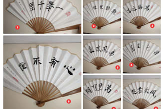 custom hand painted chinese calligraphy folding fan