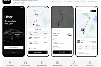 taxi booking app design development  uber clone  ios android