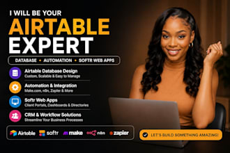 setup airtable database automation crm softr webapp make com client portal adalo