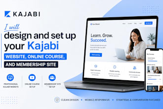 design and set up your kajabi website, online course, and membership site