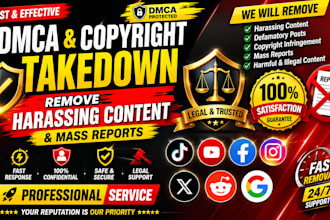 takedown harassing remove defaming copyright content facebook instagram dmca