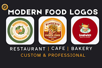 design a modern food, restaurant, and cafe logo
