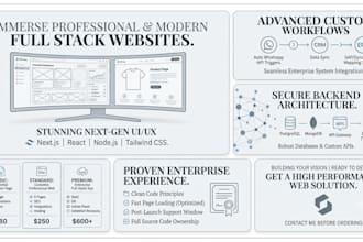 develop a modern, immersive full stack website with next gen UI
