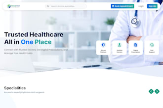 develop a custom telemedicine, hospital, doctor appointment website