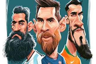 draw sports caricatures, cartoon caricatures