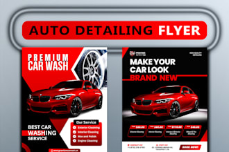 design professional car detailing and automotive flyer