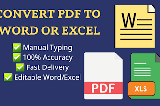 manually convert PDF to word or excel