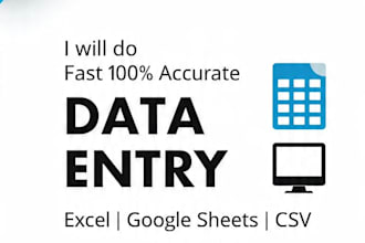 do accurate data entry, excel sheets and google sheets work