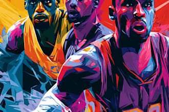 draw sports illustration for athletes or anything