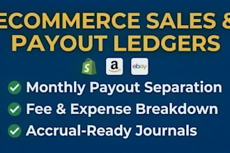 do shopify and amazon sales payout ledgers in excel