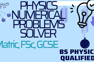 solve physics numerical problems for matric fsc gcse within 2 hours