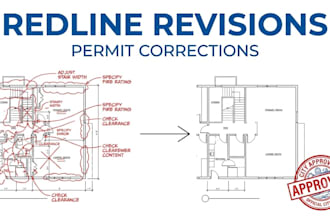 revise adu permit drawings, city redlines, building department comments