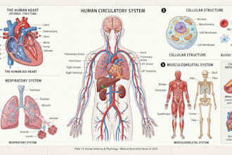 draw exercise, medical and anatomy illustrations