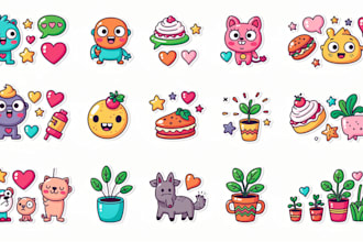 design fun doodle illustration arts for icons and stickers