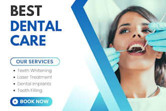 design professional dental clinic social media posts in canva