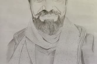 draw beautiful pencil sketch portrait