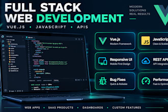 develop custom responsive vue js web applications