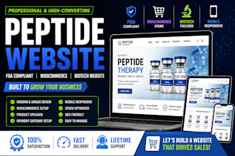 build fda compliant peptide website research peptide website wocommerce website