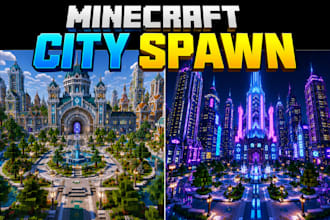 build custom minecraft city spawn hub and world file