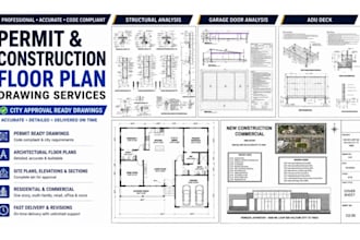draft permit drawings for construction, architectural