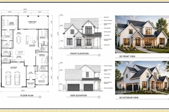 draw autocad 2d floor plan, 3d floor plan design