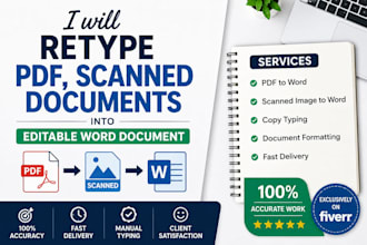 retype scanned documents,image,and pdf into word